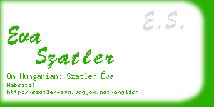 eva szatler business card